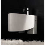 Scarabeo 8209 Modern Wall Mount Bidet, Ceramic, Rounded