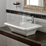 Scarabeo 4002 Rectangular White Ceramic Vessel Sink