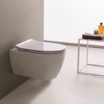Toilet, Scarabeo 5520, Modern Wall Mount Toilet, Ceramic, Rounded
