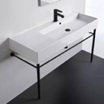 Scarabeo 5120-CON-BLK Modern Console Sink, 40 Inch