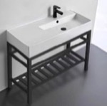 Scarabeo 5120-CON2-BLK Modern Console Sink Vanity, 40 Inch
