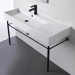 Scarabeo 5121-CON-BLK Modern Console Sink, 48 Inch