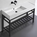 Scarabeo 5121-CON2-BLK Modern Console Sink Vanity, 48 Inch