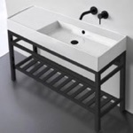 Scarabeo 5122-CON2-BLK Modern Console Sink Vanity, 48 Inch