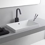 Scarabeo 5131 Rectangular White Ceramic Drop In Sink