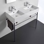 Scarabeo 5142-CON Double Console Sink, Modern, 40 Inch