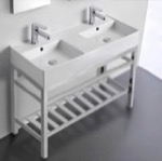 Scarabeo 5142-CON2 Modern Double Console Sink Vanity, 40 Inch