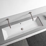 Scarabeo 5154 Rectangular White Ceramic Trough Undermount Sink
