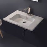 Scarabeo 5210 Sleek Rectangular Ceramic Wall Mounted Sink