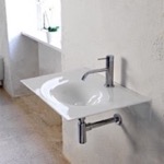 Scarabeo 6102 Ultra Thin Rectangular White Ceramic Wall Mounted Sink