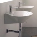 Scarabeo 8010/R Round White Ceramic Wall Mounted or Vessel Sink