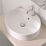 Scarabeo 8030/R Oval-Shaped White Ceramic Vessel Sink