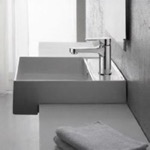 Scarabeo 8031/D Square White Ceramic Semi-Recessed Sink