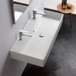 Scarabeo 8031/R-100B Trough Ceramic Wall Mounted or Vessel Sink
