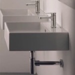 Scarabeo 8031/R Square White Ceramic Wall Mounted or Vessel Sink