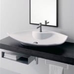 Scarabeo 8052/R Oval-Shaped White Ceramic Vessel Sink