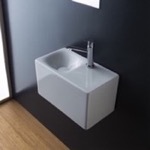 Scarabeo 1522 Rectangular White Ceramic Wall Mounted or Vessel Sink