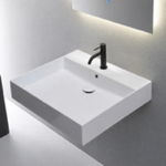 Scarabeo 5146 Rectangular White Ceramic Wall Mounted or Vessel Sink