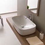 Scarabeo 5502 Oval White Ceramic Vessel Bathroom Sink