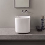 Scarabeo 5503 Round White Ceramic Vessel Bathroom Sink