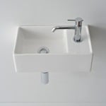 Scarabeo 8031/R-41-One Hole Rectangular White Ceramic Wall Mounted or Vessel Sink