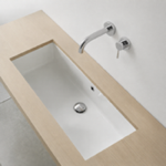 Scarabeo 8092 Undermount Sink - Trough, 34 Inch, Rectangular, Modern, Ceramic