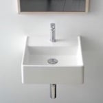 Scarabeo 8036 Small Square Ceramic Wall Mounted or Vessel Sink