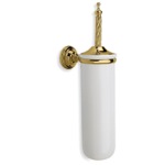 Toilet Brush, StilHaus G12-16, Gold Finish Wall Mounted Ceramic Toilet Brush Holder