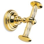 Bathroom Hook, StilHaus G13-16, Gold Finish Classic-Style Brass Double Hook