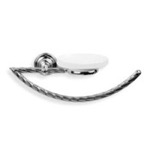StilHaus G79 Classic-Style Brass Towel Ring with Soap Dish