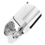 StilHaus NT11CV Luxury Toilet Roll Holder with Cover and Crystal Glass End Cap