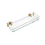 StilHaus 766-16 Gold Finish Clear Glass Bathroom Shelf