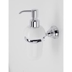 StilHaus SM30-08 White Ceramic Soap Dispenser with Chrome Brass Mounting