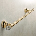 Towel Bar, StilHaus SL45-16, Gold Finish Brass 20 Inch Towel Bar with Crystals