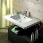 Tecla MAR02011 Rectangular White Ceramic Wall Mounted or Drop In Sink
