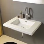 Tecla MAR01011 Rectangular White Ceramic Wall Mounted or Drop In Sink