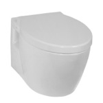 Toilet, Vitra 5384-003-0075, Modern Wall Mount Toilet, Ceramic, Rounded
