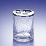 Windisch 83125 Round Crackled Glass Toothbrush Holder