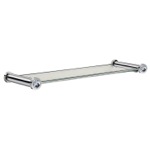 Windisch 85505CRB Chromed Brass and Glass 21 Inch Bathroom Shelf With White Crystals