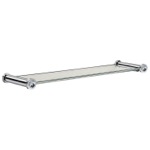 Windisch 85506CRB Chrome 25 Inch Glass Bathroom Shelf With White Crystals