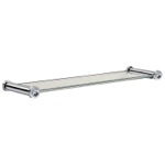Windisch 85506CRB Chrome 25 Inch Glass Bathroom Shelf With White Crystals
