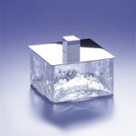 Windisch 88127 Square Crackled Crystal Glass Bathroom Jar