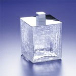 Windisch 88128 Square Crackled Glass Cotton Swab Jar