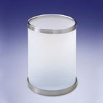 Windisch 89103M Round Frosted Glass Bathroom Waste Bin