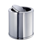 Windisch 89182 Brass Round Mini Waste Bin With Swivel Lid