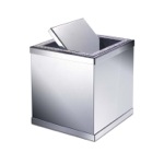 Windisch 89191-CR Brass Square Mini Waste Bin With Swivel Lid and Shine Light