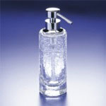 Windisch 90414 Rounded Tall Crackled Crystal Glass Soap Dispenser
