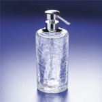 Windisch 90432 Soap Dispenser, Rounded, Crackled Crystal Glass