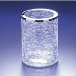 Windisch 91126 Round Crackled Glass Toothbrush Holder