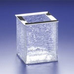 Windisch 91129 Square Crackled Crystal Glass Toothbrush Holder